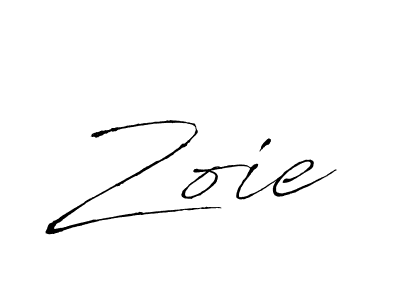 Zoie stylish signature style. Best Handwritten Sign (Antro_Vectra) for my name. Handwritten Signature Collection Ideas for my name Zoie. Zoie signature style 6 images and pictures png