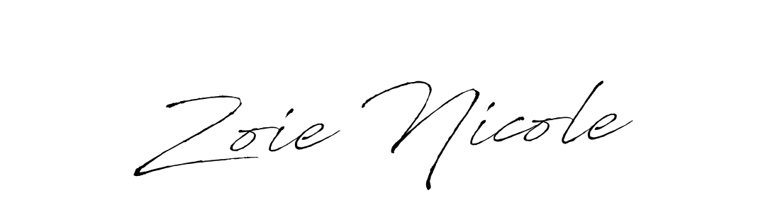 The best way (Antro_Vectra) to make a short signature is to pick only two or three words in your name. The name Zoie Nicole include a total of six letters. For converting this name. Zoie Nicole signature style 6 images and pictures png