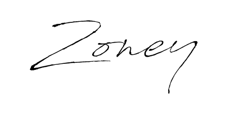Create your official email sign-off with Zoney name in Antro_Vectra style. Crisp, clean, and perfectly legible across all screens. Zoney signature style 6 images and pictures png