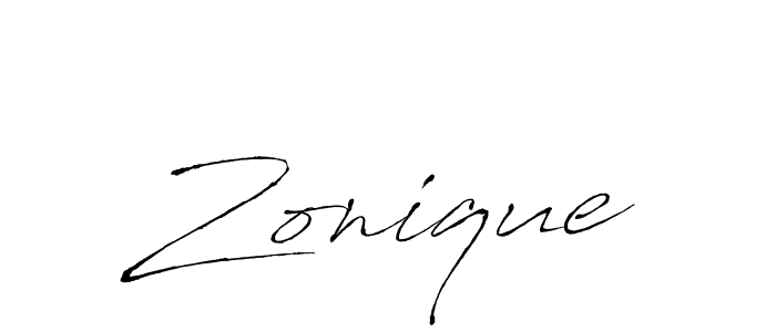 Create a beautiful signature design for name Zonique. With this signature (Antro_Vectra) fonts, you can make a handwritten signature for free. Zonique signature style 6 images and pictures png