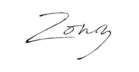 Discover the perfect balance of readability and style for Zonz with Antro_Vectra font. Create your dream signature today. Zonz signature style 6 images and pictures png