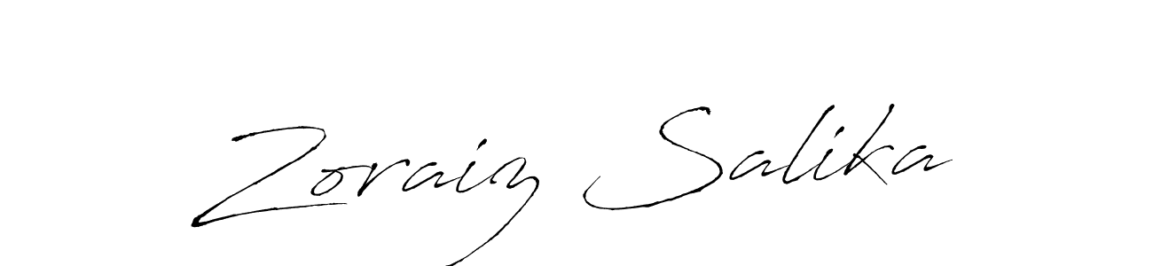 Create a beautiful signature design for name Zoraiz Salika. With this signature (Antro_Vectra) fonts, you can make a handwritten signature for free. Zoraiz Salika signature style 6 images and pictures png