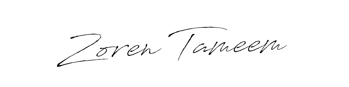 How to make Zoren Tameem name signature. Use Antro_Vectra style for creating short signs online. This is the latest handwritten sign. Zoren Tameem signature style 6 images and pictures png