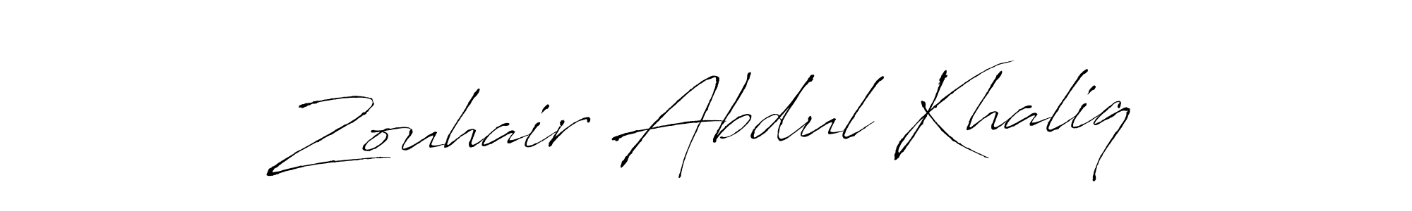 Antro_Vectra is a professional signature style that is perfect for those who want to add a touch of class to their signature. It is also a great choice for those who want to make their signature more unique. Get Zouhair Abdul Khaliq name to fancy signature for free. Zouhair Abdul Khaliq signature style 6 images and pictures png