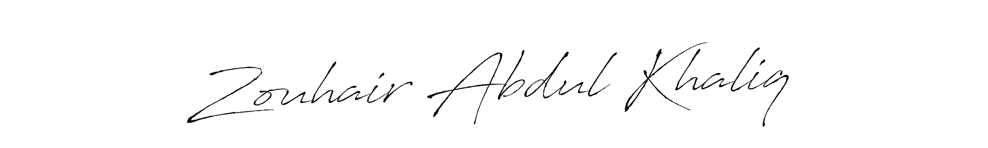 Antro_Vectra is a professional signature style that is perfect for those who want to add a touch of class to their signature. It is also a great choice for those who want to make their signature more unique. Get Zouhair Abdul Khaliq name to fancy signature for free. Zouhair Abdul Khaliq signature style 6 images and pictures png