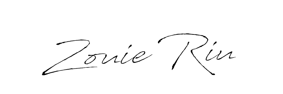 Make a beautiful signature design for name Zouie Riu. With this signature (Antro_Vectra) style, you can create a handwritten signature for free. Zouie Riu signature style 6 images and pictures png