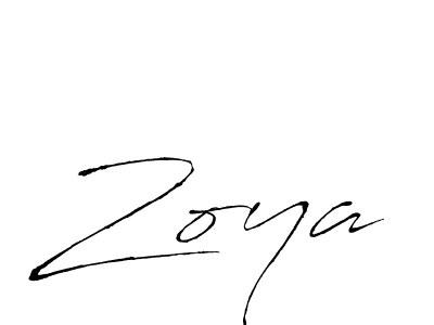 Make a beautiful signature design for name Zoya. With this signature (Antro_Vectra) style, you can create a handwritten signature for free. Zoya signature style 6 images and pictures png