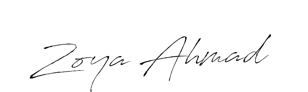 Antro_Vectra is a professional signature style that is perfect for those who want to add a touch of class to their signature. It is also a great choice for those who want to make their signature more unique. Get Zoya Ahmad name to fancy signature for free. Zoya Ahmad signature style 6 images and pictures png