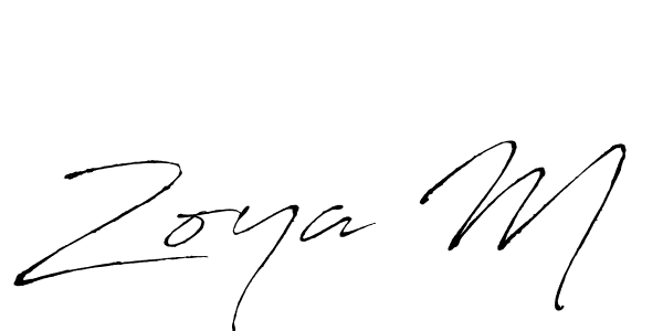 Make a beautiful signature design for name Zoya M. With this signature (Antro_Vectra) style, you can create a handwritten signature for free. Zoya M signature style 6 images and pictures png