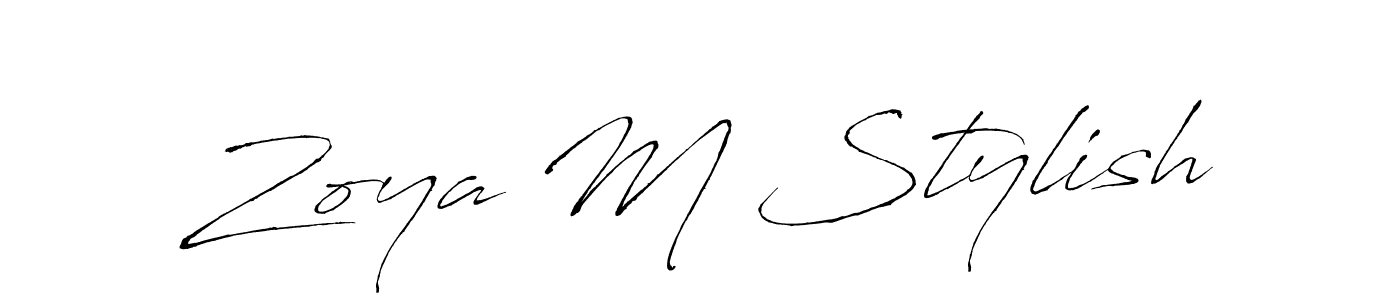 Design your own signature with our free online signature maker. With this signature software, you can create a handwritten (Antro_Vectra) signature for name Zoya M Stylish. Zoya M Stylish signature style 6 images and pictures png