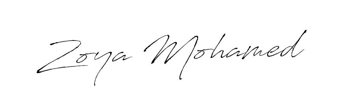 How to make Zoya Mohamed signature? Antro_Vectra is a professional autograph style. Create handwritten signature for Zoya Mohamed name. Zoya Mohamed signature style 6 images and pictures png