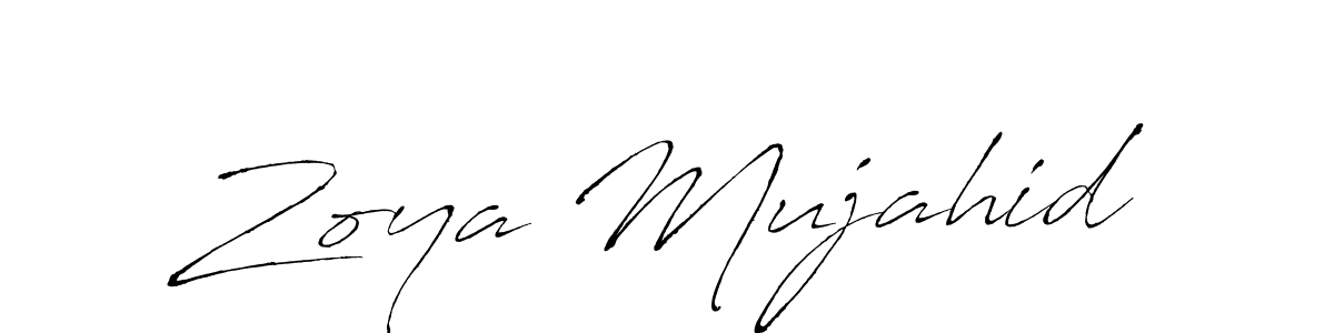 How to make Zoya Mujahid signature? Antro_Vectra is a professional autograph style. Create handwritten signature for Zoya Mujahid name. Zoya Mujahid signature style 6 images and pictures png