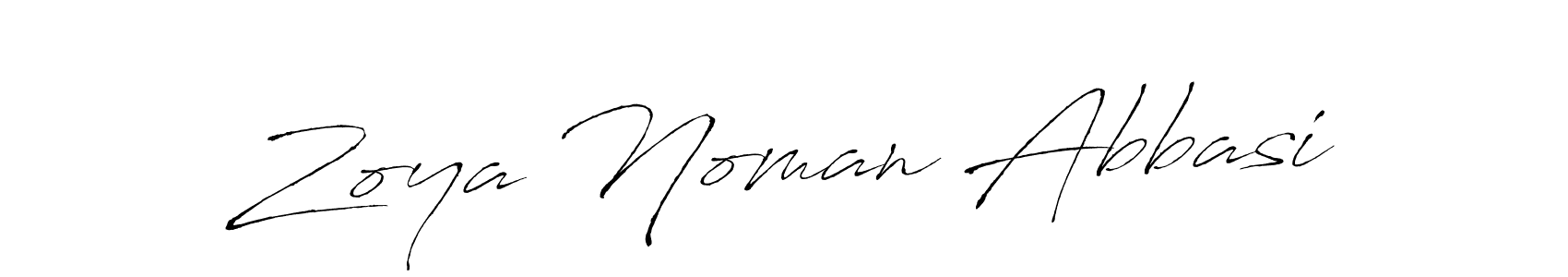 How to make Zoya Noman Abbasi name signature. Use Antro_Vectra style for creating short signs online. This is the latest handwritten sign. Zoya Noman Abbasi signature style 6 images and pictures png