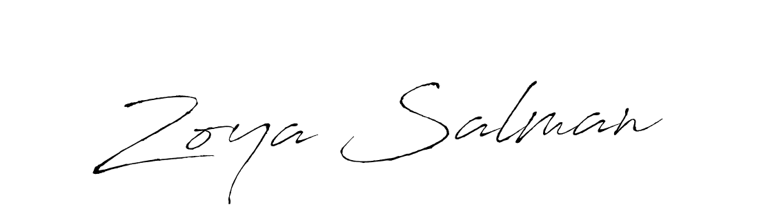 Create a beautiful signature design for name Zoya Salman. With this signature (Antro_Vectra) fonts, you can make a handwritten signature for free. Zoya Salman signature style 6 images and pictures png