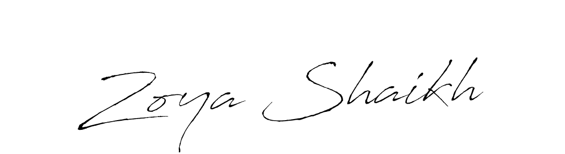How to make Zoya Shaikh name signature. Use Antro_Vectra style for creating short signs online. This is the latest handwritten sign. Zoya Shaikh signature style 6 images and pictures png