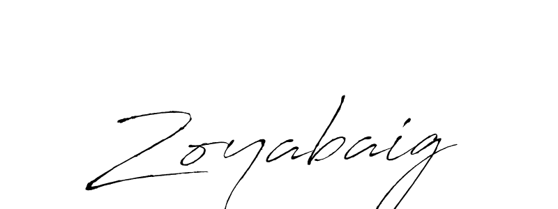 Create a beautiful signature design for name Zoyabaig. With this signature (Antro_Vectra) fonts, you can make a handwritten signature for free. Zoyabaig signature style 6 images and pictures png