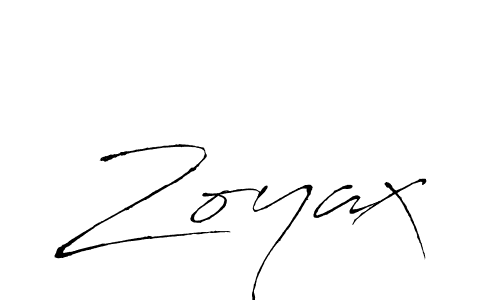 Make a beautiful signature design for name Zoyax. With this signature (Antro_Vectra) style, you can create a handwritten signature for free. Zoyax signature style 6 images and pictures png