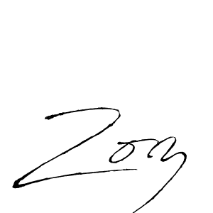 Design your own signature with our free online signature maker. With this signature software, you can create a handwritten (Antro_Vectra) signature for name Zoz. Zoz signature style 6 images and pictures png