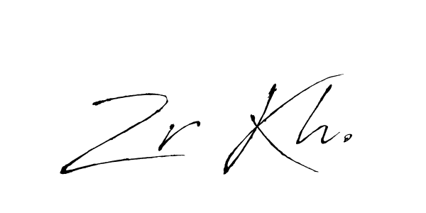 if you are searching for the best signature style for your name Zr Kh.. so please give up your signature search. here we have designed multiple signature styles  using Antro_Vectra. Zr Kh. signature style 6 images and pictures png