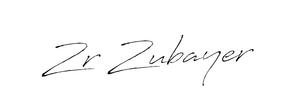 Design your own signature with our free online signature maker. With this signature software, you can create a handwritten (Antro_Vectra) signature for name Zr Zubayer. Zr Zubayer signature style 6 images and pictures png