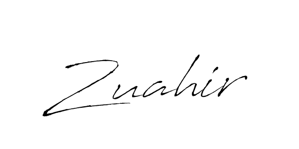 How to make Zuahir name signature. Use Antro_Vectra style for creating short signs online. This is the latest handwritten sign. Zuahir signature style 6 images and pictures png