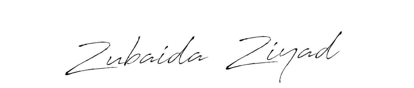 How to make Zubaida  Ziyad name signature. Use Antro_Vectra style for creating short signs online. This is the latest handwritten sign. Zubaida  Ziyad signature style 6 images and pictures png