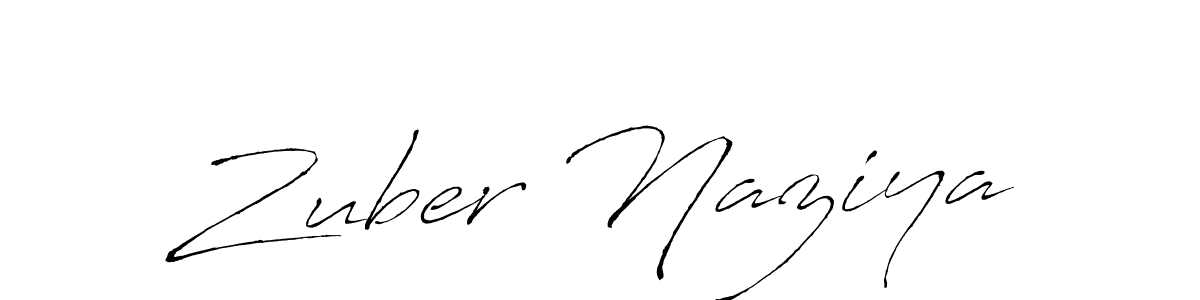 How to make Zuber Naziya name signature. Use Antro_Vectra style for creating short signs online. This is the latest handwritten sign. Zuber Naziya signature style 6 images and pictures png