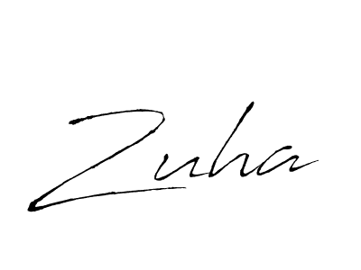 Use a signature maker to create a handwritten signature online. With this signature software, you can design (Antro_Vectra) your own signature for name Zuha. Zuha signature style 6 images and pictures png