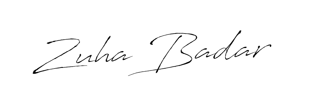 It looks lik you need a new signature style for name Zuha Badar. Design unique handwritten (Antro_Vectra) signature with our free signature maker in just a few clicks. Zuha Badar signature style 6 images and pictures png