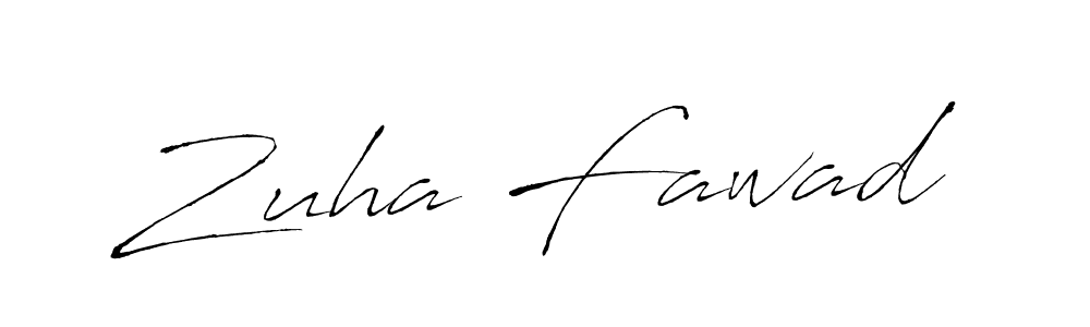 Zuha Fawad stylish signature style. Best Handwritten Sign (Antro_Vectra) for my name. Handwritten Signature Collection Ideas for my name Zuha Fawad. Zuha Fawad signature style 6 images and pictures png