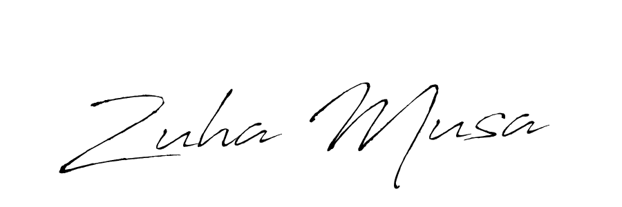 How to make Zuha Musa name signature. Use Antro_Vectra style for creating short signs online. This is the latest handwritten sign. Zuha Musa signature style 6 images and pictures png