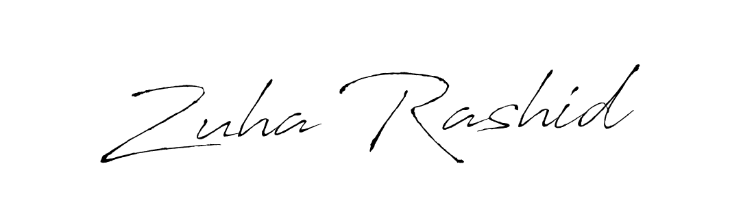 How to make Zuha Rashid name signature. Use Antro_Vectra style for creating short signs online. This is the latest handwritten sign. Zuha Rashid signature style 6 images and pictures png