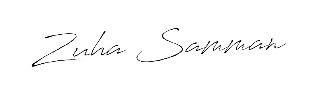 Design your own signature with our free online signature maker. With this signature software, you can create a handwritten (Antro_Vectra) signature for name Zuha Samman. Zuha Samman signature style 6 images and pictures png