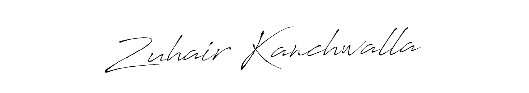 How to make Zuhair Kanchwalla name signature. Use Antro_Vectra style for creating short signs online. This is the latest handwritten sign. Zuhair Kanchwalla signature style 6 images and pictures png