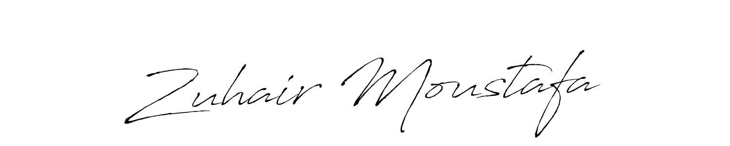 Make a beautiful signature design for name Zuhair Moustafa. With this signature (Antro_Vectra) style, you can create a handwritten signature for free. Zuhair Moustafa signature style 6 images and pictures png