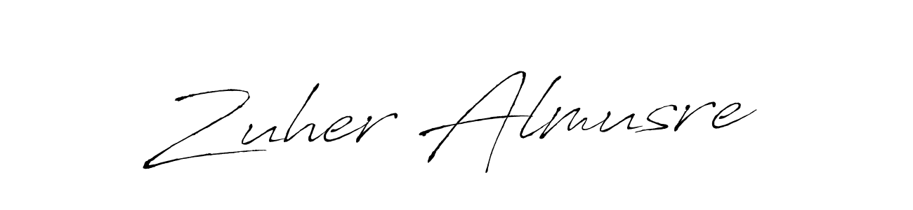 How to make Zuher Almusre name signature. Use Antro_Vectra style for creating short signs online. This is the latest handwritten sign. Zuher Almusre signature style 6 images and pictures png