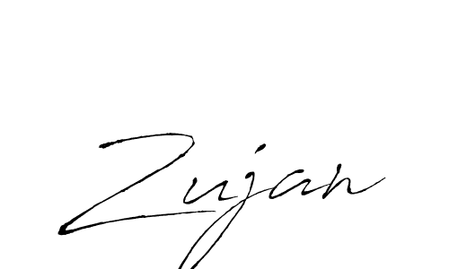 How to make Zujan name signature. Use Antro_Vectra style for creating short signs online. This is the latest handwritten sign. Zujan signature style 6 images and pictures png