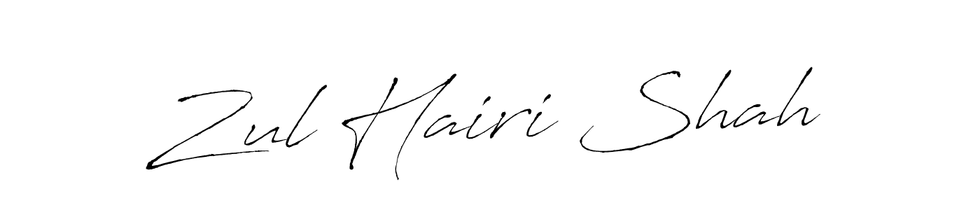 Design your own signature with our free online signature maker. With this signature software, you can create a handwritten (Antro_Vectra) signature for name Zul Hairi Shah. Zul Hairi Shah signature style 6 images and pictures png