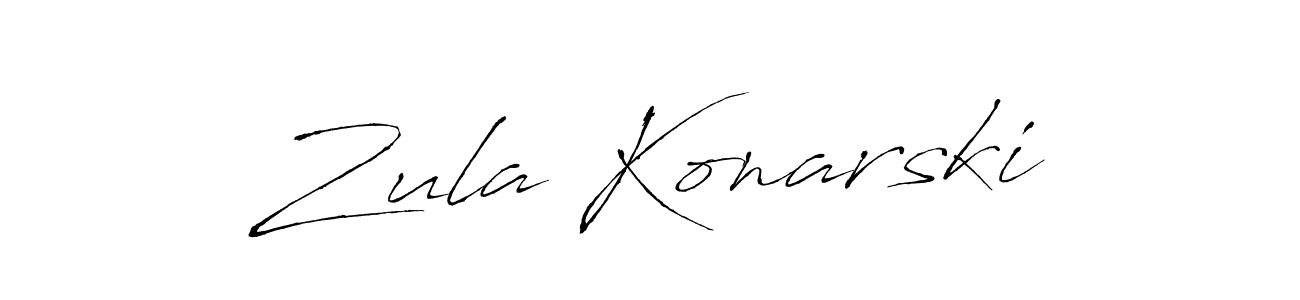Create a beautiful signature design for name Zula Konarski. With this signature (Antro_Vectra) fonts, you can make a handwritten signature for free. Zula Konarski signature style 6 images and pictures png