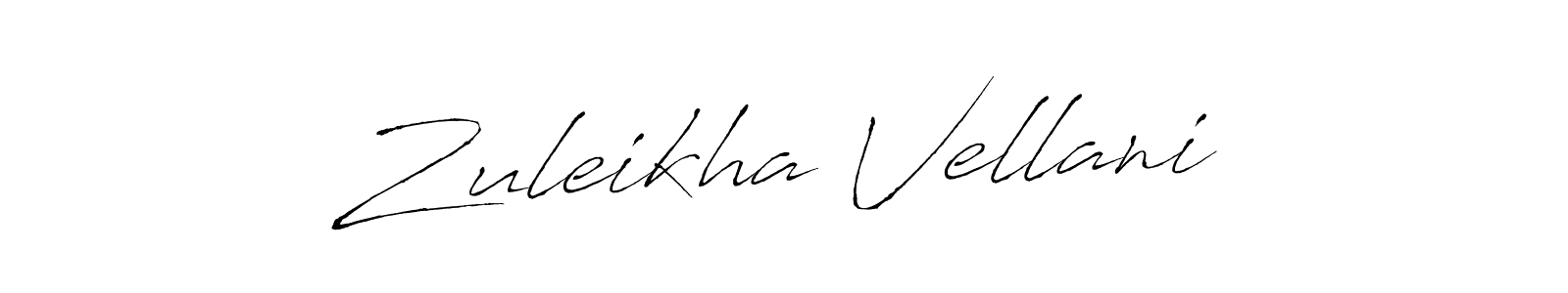 Make a beautiful signature design for name Zuleikha Vellani. With this signature (Antro_Vectra) style, you can create a handwritten signature for free. Zuleikha Vellani signature style 6 images and pictures png