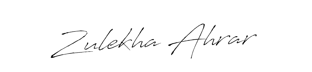 Also we have Zulekha Ahrar name is the best signature style. Create professional handwritten signature collection using Antro_Vectra autograph style. Zulekha Ahrar signature style 6 images and pictures png