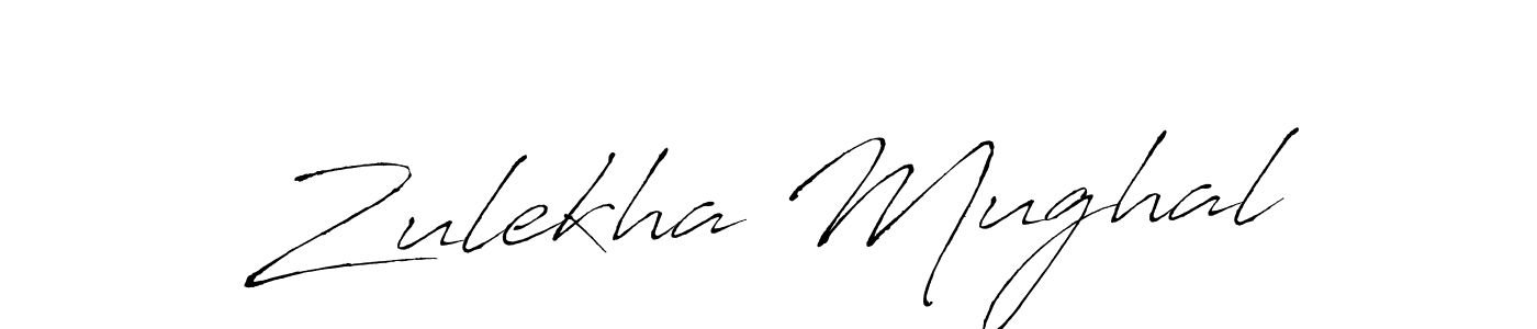 How to make Zulekha Mughal name signature. Use Antro_Vectra style for creating short signs online. This is the latest handwritten sign. Zulekha Mughal signature style 6 images and pictures png