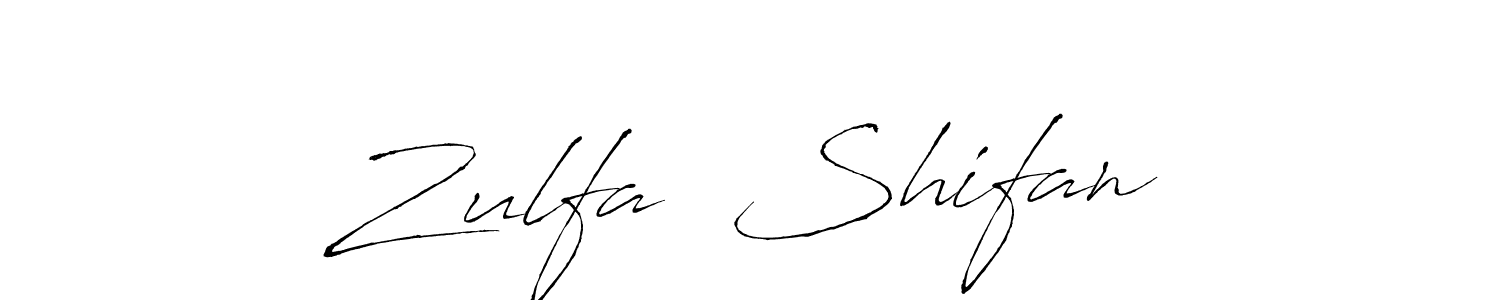 How to make Zulfa♡ Shifan name signature. Use Antro_Vectra style for creating short signs online. This is the latest handwritten sign. Zulfa♡ Shifan signature style 6 images and pictures png