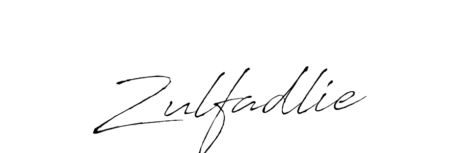 How to make Zulfadlie signature? Antro_Vectra is a professional autograph style. Create handwritten signature for Zulfadlie name. Zulfadlie signature style 6 images and pictures png