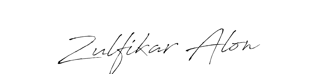 How to make Zulfikar Alon name signature. Use Antro_Vectra style for creating short signs online. This is the latest handwritten sign. Zulfikar Alon signature style 6 images and pictures png