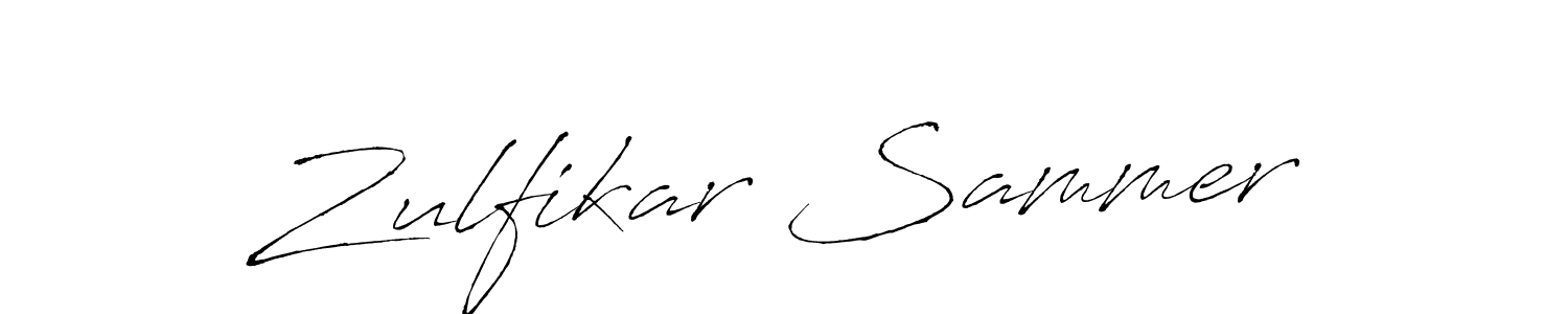 How to make Zulfikar Sammer name signature. Use Antro_Vectra style for creating short signs online. This is the latest handwritten sign. Zulfikar Sammer signature style 6 images and pictures png