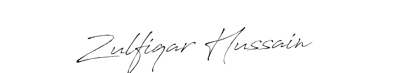 Make a beautiful signature design for name Zulfiqar Hussain. With this signature (Antro_Vectra) style, you can create a handwritten signature for free. Zulfiqar Hussain signature style 6 images and pictures png