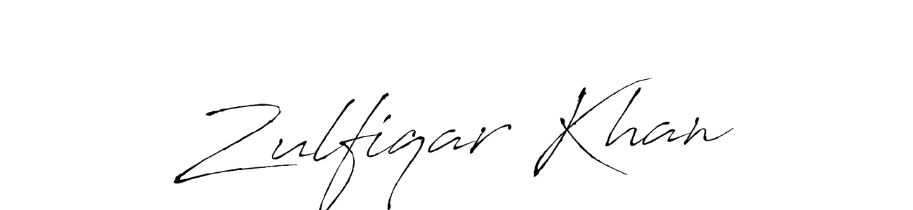 How to make Zulfiqar Khan name signature. Use Antro_Vectra style for creating short signs online. This is the latest handwritten sign. Zulfiqar Khan signature style 6 images and pictures png