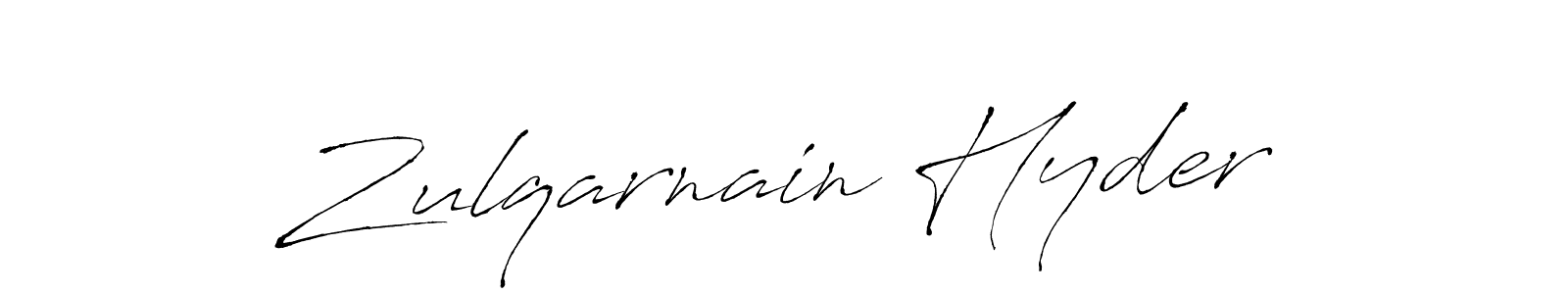 How to make Zulqarnain Hyder signature? Antro_Vectra is a professional autograph style. Create handwritten signature for Zulqarnain Hyder name. Zulqarnain Hyder signature style 6 images and pictures png