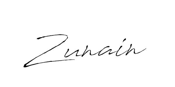 Create a beautiful signature design for name Zunain. With this signature (Antro_Vectra) fonts, you can make a handwritten signature for free. Zunain signature style 6 images and pictures png